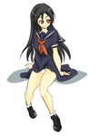  black_hair kaibutsu_oujo kamura_reiri momio school_uniform serafuku vampire 