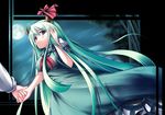  date_hajime ex-keine green_hair horns kamishirasawa_keine long_hair moon ribbon solo touhou 