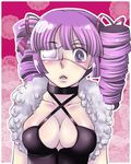  b-ko_(ikako19022) bad_anatomy bad_id bad_pixiv_id blush dark_hunter drill_hair eyepatch pink_hair sekaiju_no_meikyuu short_hair solo 