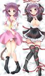  animal_ears blush bondage breasts cat_ears cat_tail hayate_no_gotoku! kuriyuzu_kuryuu maid maid_headdress panties purple_hair red_eyes ribbon school_uniform segawa_izumi shirt_lift skirts socks solo tail twintails underwear 