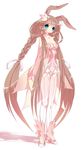  animal_ears braid bunny_ears flower high_heels long_hair melodeiia original pink shoes solo very_long_hair 