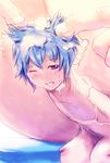  ball1000 ball1000_(artist) blue_hair blush breasts hair installation_failed nipples penis penis_creature shampoo size_difference what what_has_science_done what_what_what 