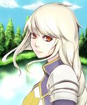  agrias_oaks armor bad_id bad_pixiv_id blonde_hair braid final_fantasy final_fantasy_tactics long_hair red_eyes sachiroyu single_braid smile solo 