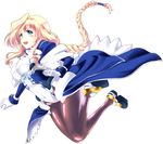  1girl beniimo_danshaku beniimodannsyaku black_legwear blonde_hair blue_eyes bodysuit female kyoukai_senjou_no_horizon kyoukaisenjou_no_horizon mary_stuart simple_background solo white_background 