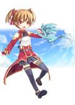  brown_hair craytm pina_(sao) red_eyes short_hair short_twintails silica sword_art_online thighhighs twintails 
