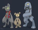  anthro anthrofied atryl big_breasts bottomless breasts canine claws clothed clothing collar crossgender diamond_dog_(mlp) diamond_dogs_(mlp) diamonds dog female fido_(mlp) friendship_is_magic frown grin group hair half-dressed looking_at_viewer mammal my_little_pony nipples pantyless plain_background ponytail rover_(mlp) shadow smile spot_(mlp) trio 