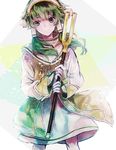  aogiri_(fragment) green_eyes green_hair hair_tubes hairband ion male_focus robe sidelocks smile solo staff tales_of_(series) tales_of_the_abyss 