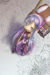  book cloud drawing foreshortening hairband looking_at_viewer minigirl nib_pen_(object) open_mouth original pen purple purple_eyes purple_hair sidelocks smile tsukushi_akihito 