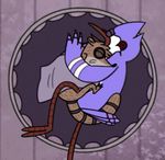  animated anthro avian bird blanket blue_jay duo eyes_closed gay interspecies male mammal mordecai raccoon regular_show rigby sex toony trampoline 