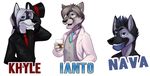  canine chibi-marrow feline ianto khyle leopard nava snow_leopard suit translucent wolf 