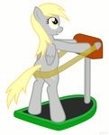  cutie_mark derpy_hooves_(mlp) equine female feral friendship_is_magic jepso mammal my_little_pony pegasus plain_background shaking solo vibrating_belt_machine white_background wings yellow_eyes 