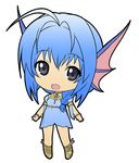  blue_hair chibi emil_chronicle_online head_fins jewelry lintanghaseo looking_at_viewer smile 