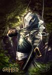  armor bow bow_(weapon) forest gaiasangel male ranged_weapon scalie solo tree weapon wood yellow_eyes 