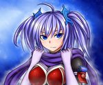  ahoge blue_eyes blue_hair dance_princess_of_the_ice_barrier duel_monster gloves hair_ornament hair_ornaments pataniito pataryouto scarf twintails yu-gi-oh! yuu-gi-ou_duel_monsters 
