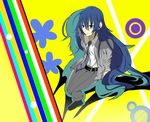  alternate_hair_length alternate_hairstyle bad_id bad_pixiv_id blue_eyes blue_hair formal highres hips k6266411on long_hair looking_at_viewer persona persona_4 persona_x_detective shirogane_naoto sitting solo suit wavy_hair 