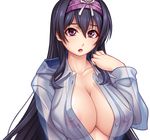  1girl breasts isako_rokurou large_breasts nipples roshutsu_kanojo sawashiro_rina see-through solo 