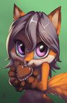  anthro canine chibi cute fox hair kitsy looking_at_viewer mammal nude plain_background smile solo thefuckingdevil 