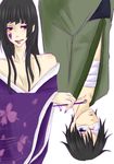  bandage black_hair blue_eyes glasses ichihara_yuuko pipe purple red_eyes watanuki_kimihiro xxxholic 