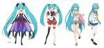  2012 :d alternate_hairstyle aqua_eyes aqua_hair bespectacled bikini blush braid choker dated dress elbow_gloves glasses gloves hair_ornament hatsune_miku highres innertube kemonomimi_mode long_hair looking_at_viewer mismatched_legwear one_eye_closed open_mouth paw_print school_uniform shiwasu_takashi signature simple_background skirt smile swimsuit thighhighs twin_braids twintails very_long_hair vocaloid white_background zettai_ryouiki 