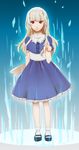  alice_(megami_tensei) bad_id bad_pixiv_id blonde_hair blue_dress child dress hair_ribbon hairband highres long_hair looking_at_viewer mary_janes megami_tensei miyami persona persona_4 puffy_sleeves red_eyes ribbon shin_megami_tensei shoes solo 