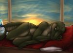  clothed clothing crocodile female looking_at_viewer melzi pinup plushie pose reptile scalie skimpy solo topless 