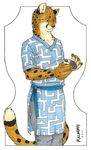  apron cheetah feline kalahari male mammal plain_background smile solo white_background 
