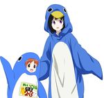  animal_costume azumanga_daiou bird chitanda_eru chiyo_chichi cosplay crossover fortune highres hyouka mihama_chiyo multiple_girls nekokoneko penguin penguin_costume 
