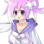  :o alternate_color blush breasts choker choujigen_game_neptune cleavage collarbone cosplay d-pad d-pad_hair_ornament hair_ornament hood hoodie looking_at_viewer medium_breasts neptune_(choujigen_game_neptune) neptune_(choujigen_game_neptune)_(cosplay) neptune_(series) open_mouth purple_eyes purple_hair red_(choujigen_game_neptune) sakura_hayato short_hair solo upper_body 