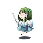  ameimo bangs chibi green_hair kochiya_sanae lowres solo touhou 