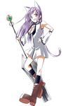  animal_ears cat_ears fantasy kuropenguin original purple_hair solo 