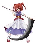  onozuka_komachi red_eyes red_hair scythe solo touhou yuzuki_(yuduame) 