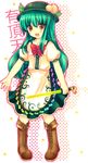  23_(candy_chapus) food fruit hat hinanawi_tenshi leaf long_hair peach solo sword sword_of_hisou touhou weapon 