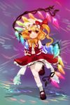  arms_behind_back bad_id bad_pixiv_id blonde_hair flandre_scarlet hat katari ponytail ribbon short_hair solo touhou wings 