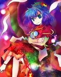  bad_id bad_pixiv_id colorful kazu_(muchuukai) leaf purple_hair rope short_hair solo touhou yasaka_kanako 