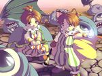  1girl artist_request braid brother_and_sister cape child final_fantasy final_fantasy_iv magic monster palom ponytail porom siblings staff twins 