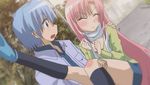  1girl animated animated_gif ayasaki_hayate blush carrying embarrassed hayate_no_gotoku! katsura_hinagiku pink_hair princess_carry screencap squirming 