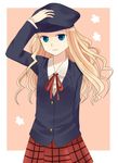  bad_id bad_pixiv_id blonde_hair blue_eyes copyright_request hat long_hair mir_(artist) ribbon skirt solo 