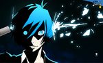  abstractbackground bluehair gun persona ranged_weapon uniform weapon 