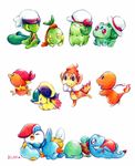  ^_^ artist_name backpack backwards_hat bag bandana baseball_cap beanie beret blue_(pokemon) blue_(pokemon)_(cosplay) borrowed_garments bow bulbasaur charmander chasing chikorita chimchar closed_eyes closed_mouth clothed_pokemon cosplay cyndaquil gen_1_pokemon gen_2_pokemon gen_3_pokemon gen_4_pokemon gold_(pokemon) gold_(pokemon)_(cosplay) haruka_(pokemon) haruka_(pokemon)_(cosplay) hat hat_bow hat_hug hat_removed headwear_removed hikari_(pokemon) hikari_(pokemon)_(cosplay) jewelry kotone_(pokemon) kotone_(pokemon)_(cosplay) kouki_(pokemon) kouki_(pokemon)_(cosplay) leg_up looking_at_another looking_at_viewer lying mudkip necklace no_humans on_back ookido_green ookido_green_(cosplay) open_mouth piplup pokemon pokemon_(creature) pokemon_(game) pokemon_dppt pokemon_frlg pokemon_hgss pokemon_rse porkpie_hat red_(pokemon) red_(pokemon)_(cosplay) red_bow red_scarf ribbon running sanshoku_iruka scarf scarf_on_head signature simple_background sitting sleeping smile squirtle torchic totodile traditional_media treecko turtwig white_hat white_scarf yuuki_(pokemon) 