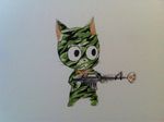  camouflage fairy_tail gun happy_(fairy_tail) mashima_hiro military no_humans paw solo weapon 