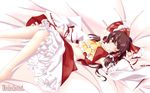  ascot bad_id bad_pixiv_id barefoot blush bow brown_hair detached_sleeves hair_bow hair_tubes hakurei_reimu highres navel nekokotei red_eyes smile solo touhou wide_sleeves 