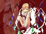  bad_id bad_pixiv_id blonde_hair character_name dress_shirt flandre_scarlet hair_ribbon long_hair red_eyes ribbon shirako_sei shirt skirt skirt_set solo tongue tongue_out touhou wings zoom_layer 