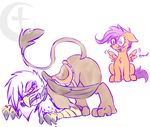  argoth avian beak bent_over bit_gag blush cub duo equine female feral friendship_is_magic gag gagged gilda_(mlp) gryphon hair horse mammal my_little_pony pegasus plain_background pomf pony presenting purple_eyes purple_hair saddle scootaloo_(mlp) white_background wing_boner wings yellow_eyes young 