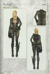  ass blonde_hair bodysuit breasts capcom cleavage concept_art female gloves gun hair_over_eyes harness holster knife large_breasts leg_strap lips open_clothes parted_lips rachael_foley rachel_(resident_evil) resident_evil resident_evil_revelations thigh_strap unzipped weapon wetsuit 