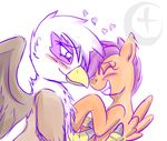  &lt;3 argoth avian beak blush cub duo equine eyes_closed female feral friendship_is_magic gilda_(mlp) gryphon hair horse hug mammal my_little_pony pegasus plain_background pony purple_hair scootaloo_(mlp) smile tickling white_background wings yellow_eyes young 