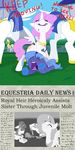  abuse balls band-aid blue_hair blush butt comic crying cutie_mark english_text equine eyes_closed female feral friendship_is_magic gavalanche hair helmet horn horse male mammal medical_kit my_little_pony newspaper pegasus pink_hair plucking pony princess_celestia_(mlp) princess_luna_(mlp) royal_guard_(mlp) sadism sticking_plaster tears text winged_unicorn wings 