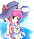  bikini bow duel_monster food green_eye green_eyes hat heterochromia long_hair madolche madolche_majoleine pink_hair popsicle red_eye red_eyes ribbon swimsuit witch_hat yu-gi-oh! yuu-gi-ou_duel_monsters 