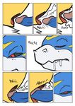  blowing breath breathing canine chest_tuft comic digimon drooling fellatio female flamedramon fox fur male mammal nanogrrr nostrils nude open_mouth oral oral_sex penis plain_background red_eyes renamon saliva scalie sex straight tuft video_games white_background 
