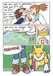  clothing comic compass davis digimon female forest fox male mammal map nanogrrr plain_background renamon rika rika_nonaka tree video_games white_background wood 