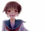  bad_id bad_pixiv_id blush brown_hair kiyosumi_school_uniform kobara_(eirsy5yome) miyanaga_saki neckerchief red_neckwear saki school_uniform serafuku solo tears 